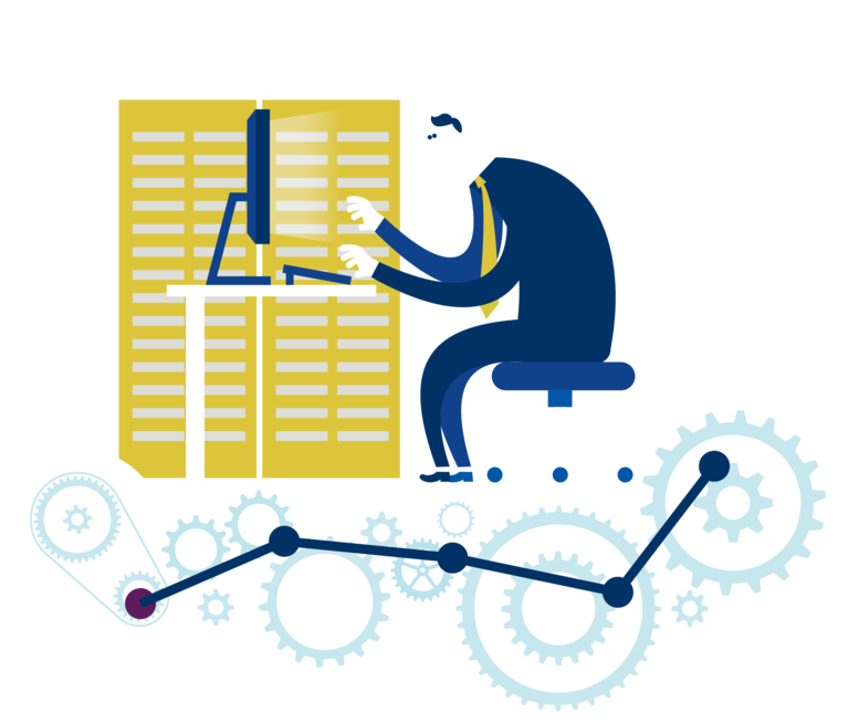 Illustratie van systeembeheerder die VPS-server in Belgisch datacenter beheert